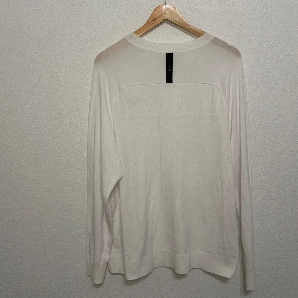 Nike Tiger Woods TW Collection White Knit Golf Sweater Mens XL Crew Neck Logo
